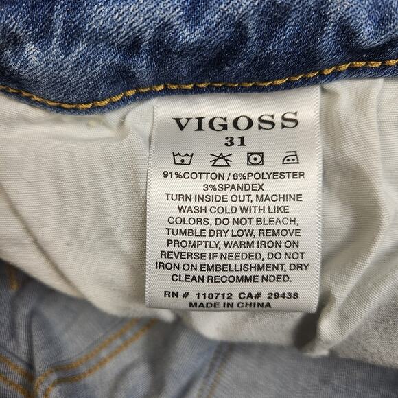 Vigoss Jeans Women's 31 Blue Light Wash Tomboy Boyfriend Jeans Mid Rise Relaxed - Picture 7 of 10